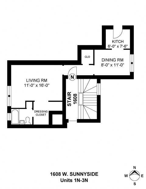 1608 W Sunnyside 1N-3N Studio